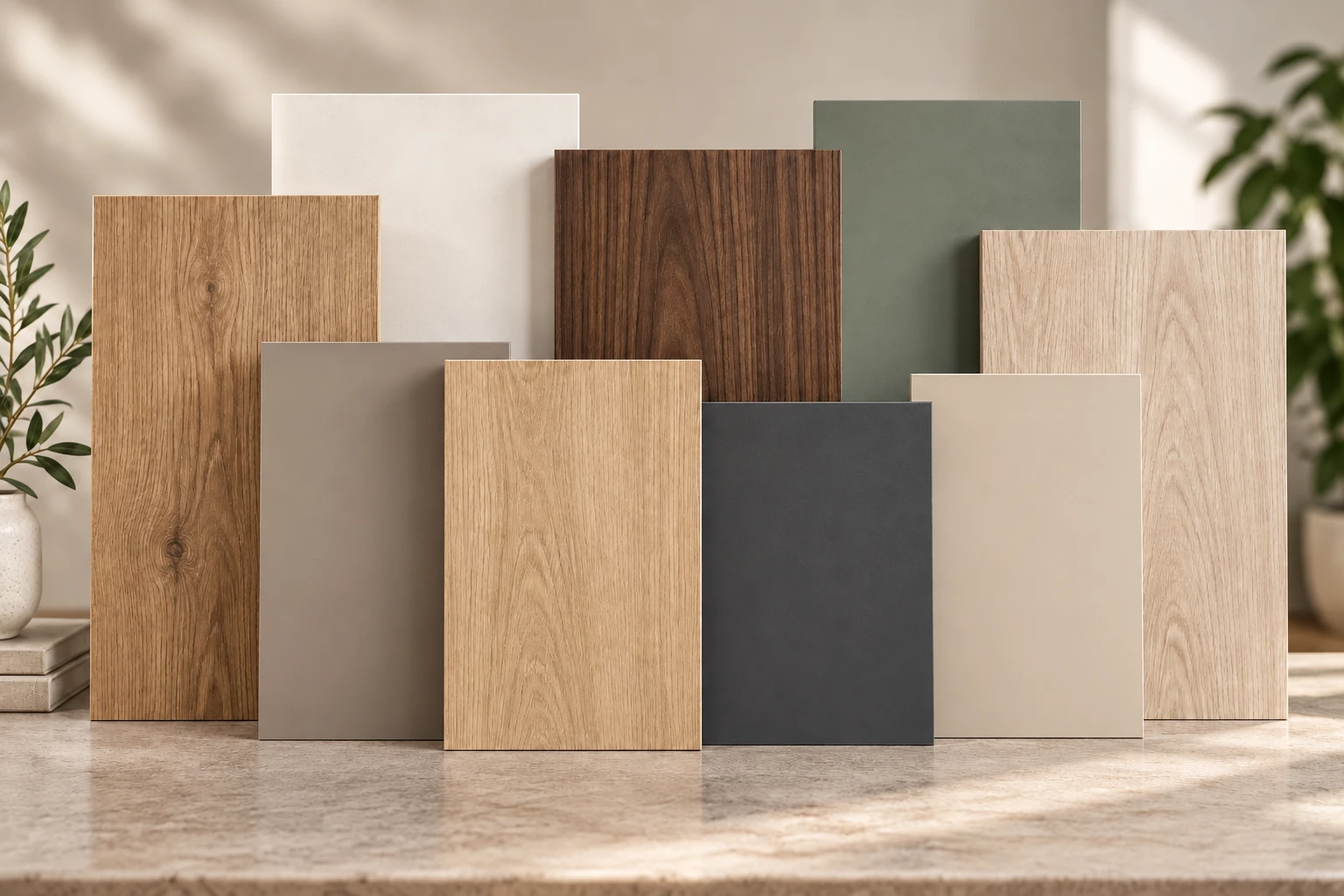 Farklı yüzeylere sahip MDF Lam panel katmanları
